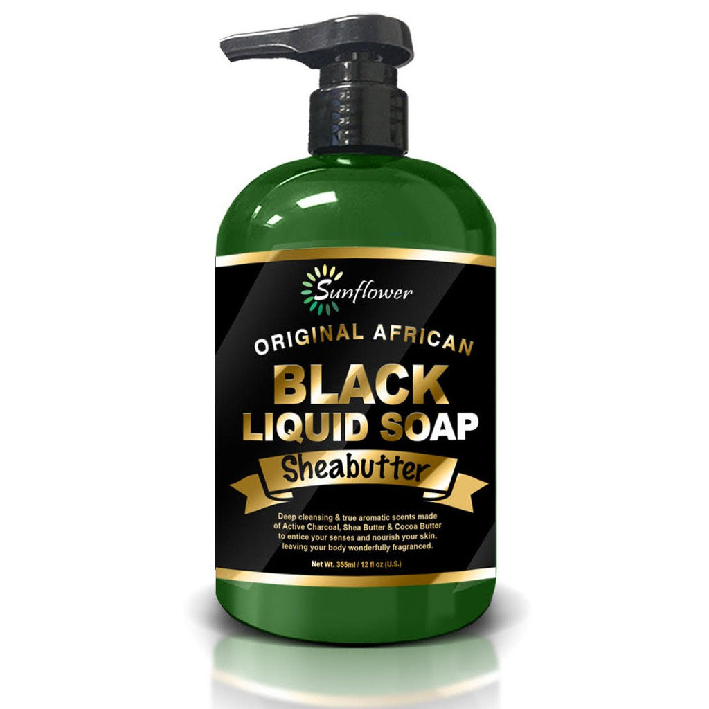 Difeel Liquid African Black Soap - Shea Butter 12 oz. (PACK OF 2)