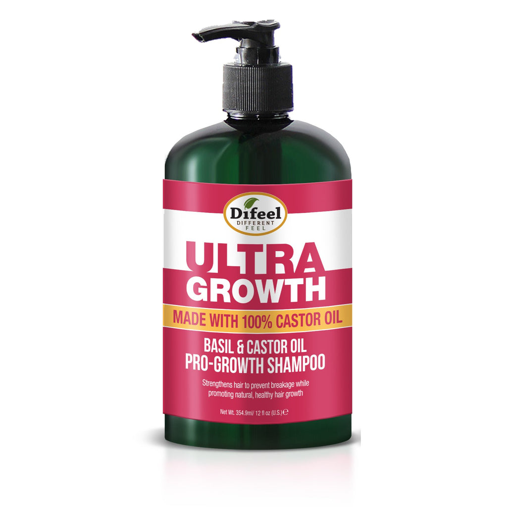 Difeel Ultra Growth Basil & Castor Oil Pro Growth Shampoo 12 oz. (Pack of 2)