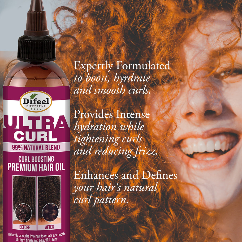 Difeel 99% Natural Ultra Curl Premium Hair Oil - Curl Boosting Hair Oil 8 oz.