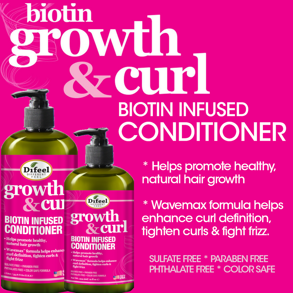 Difeel Growth and Curl Biotin Conditioner 33.8 oz.