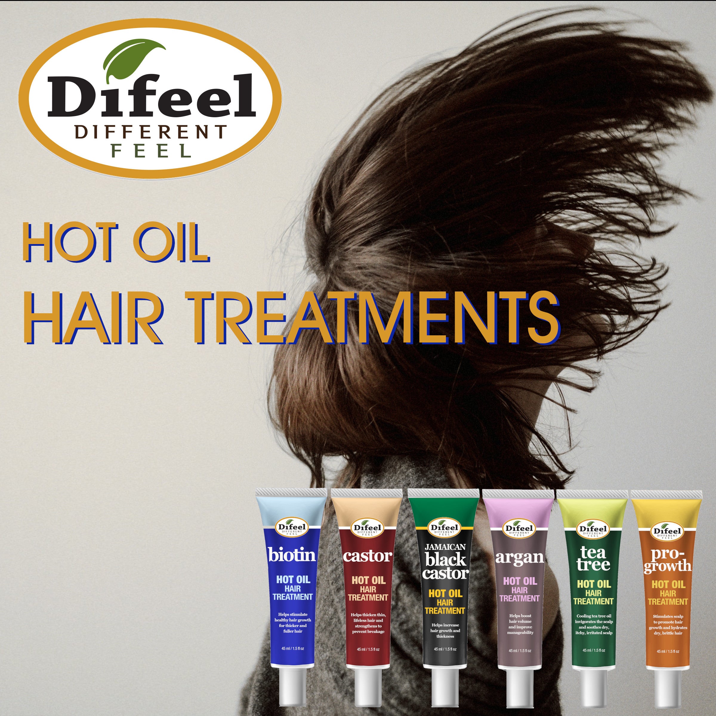 Difeel Hot Oil Hair Treatment with Argan Oil 1.5 oz.