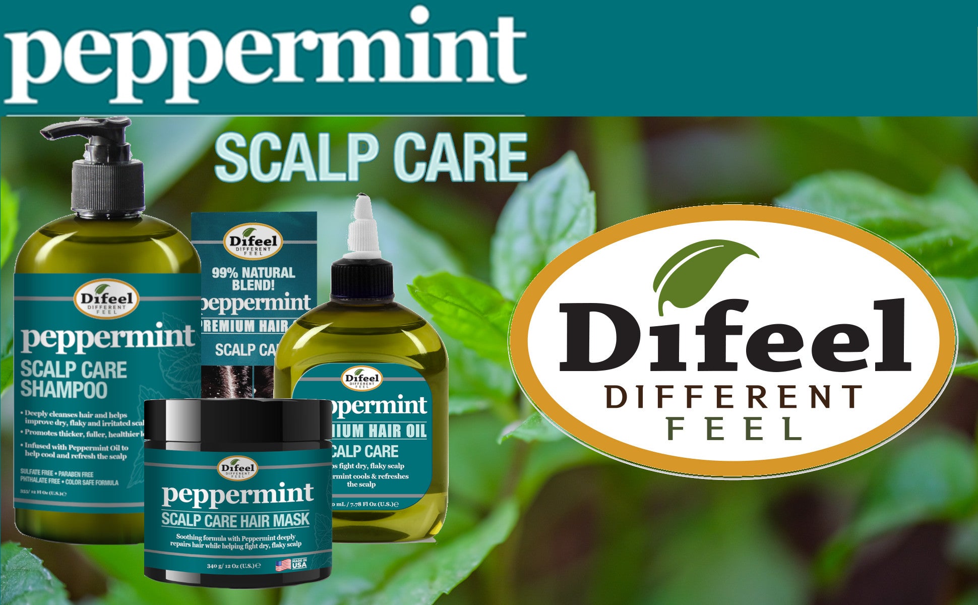 Difeel Peppermint Hot Oil Treatment 7.1 oz.