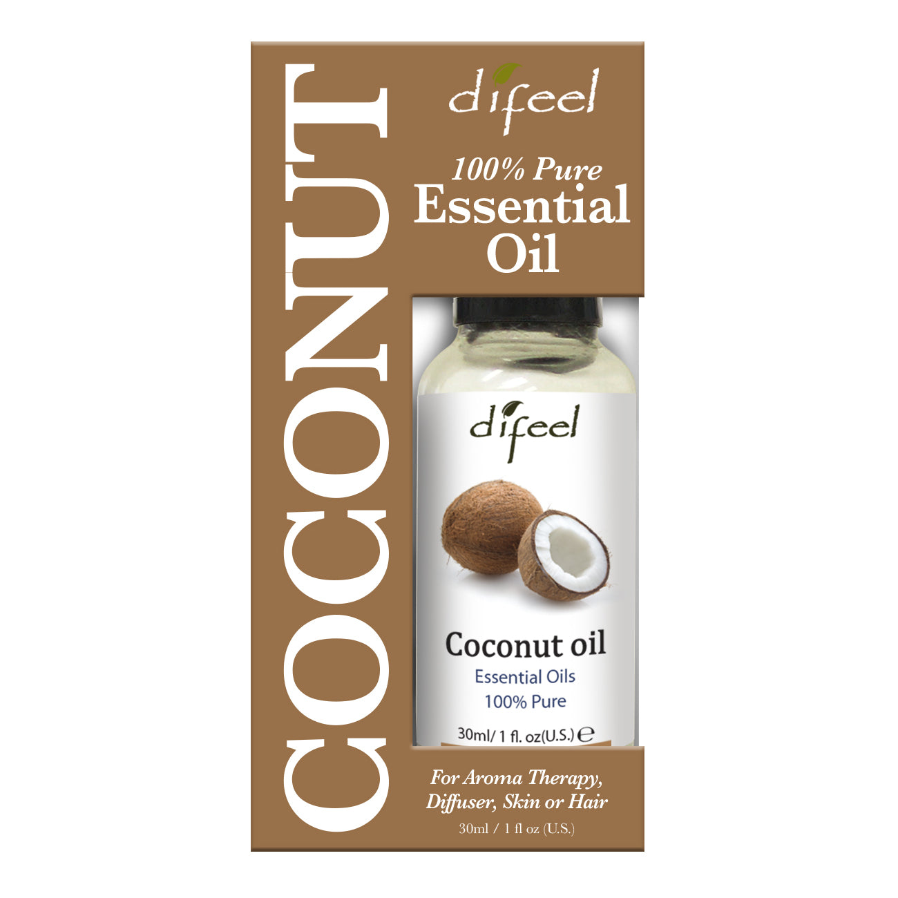 Difeel Essential Oil 100% Pure Premium Grade Coconut Oil 1 oz