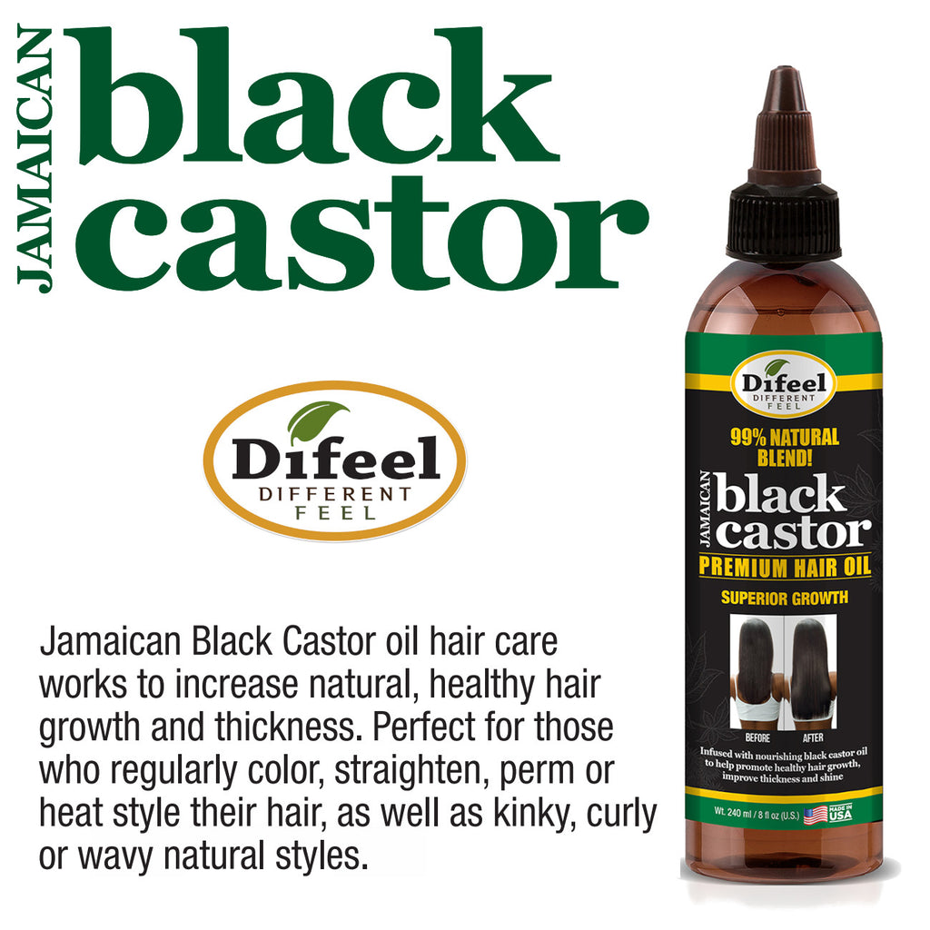 Difeel 99% Natural Blend Jamaican Black Castor Hair Oil 8 oz.