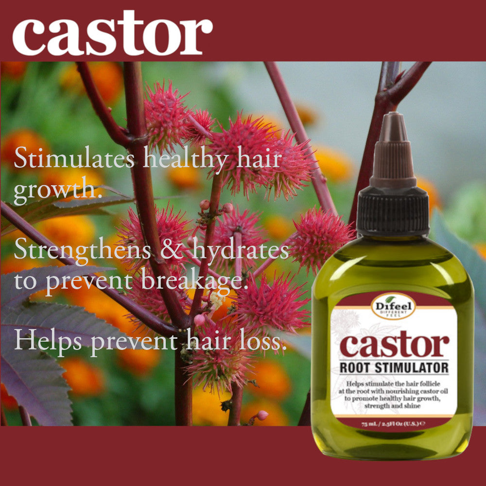 Difeel 4-PC Castor Pro-Growth Hair Growth: Cleansing & Growth Set - Includes 12 oz. Shampoo, 12 oz.  Conditioner, 12 oz.  Hair Mask & 2.5oz Root Stimulator