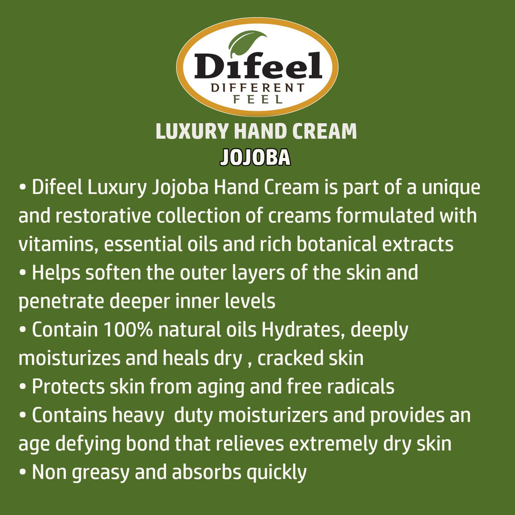 Difeel Luxury Moisturizing Hand Cream - Jojoba 1.4 oz. (PACK OF 2)