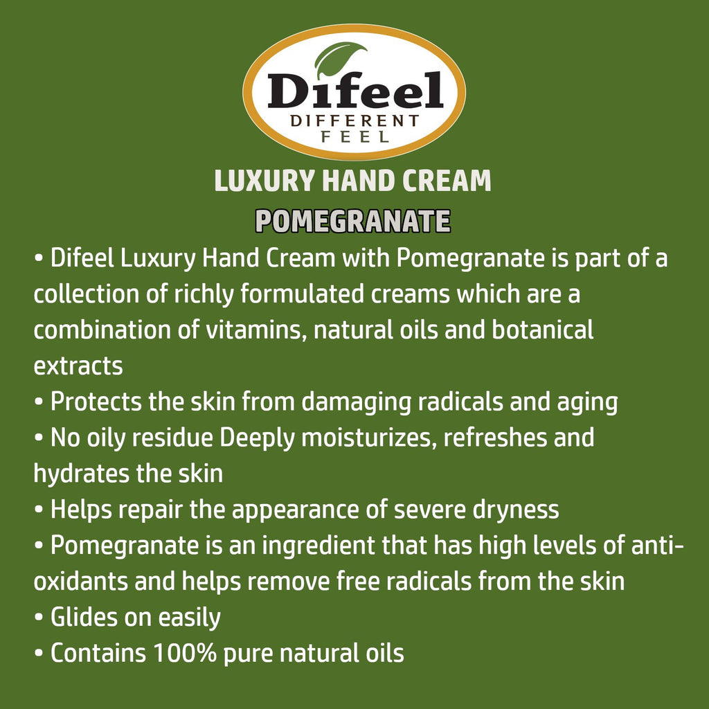Difeel Luxury Moisturizing Hand Cream - Pomegranate 1.4 oz. (PACK OF 2)