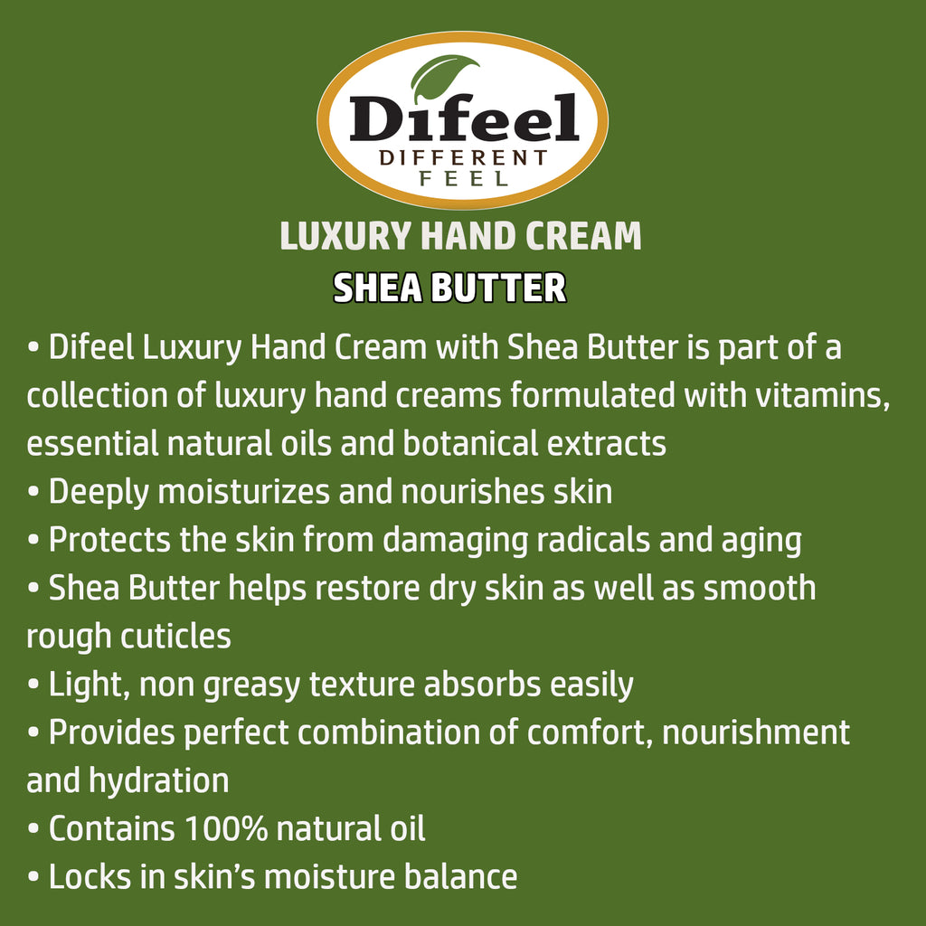 Difeel Luxury Moisturizing Hand Cream - Shea Butter 1.4 oz.