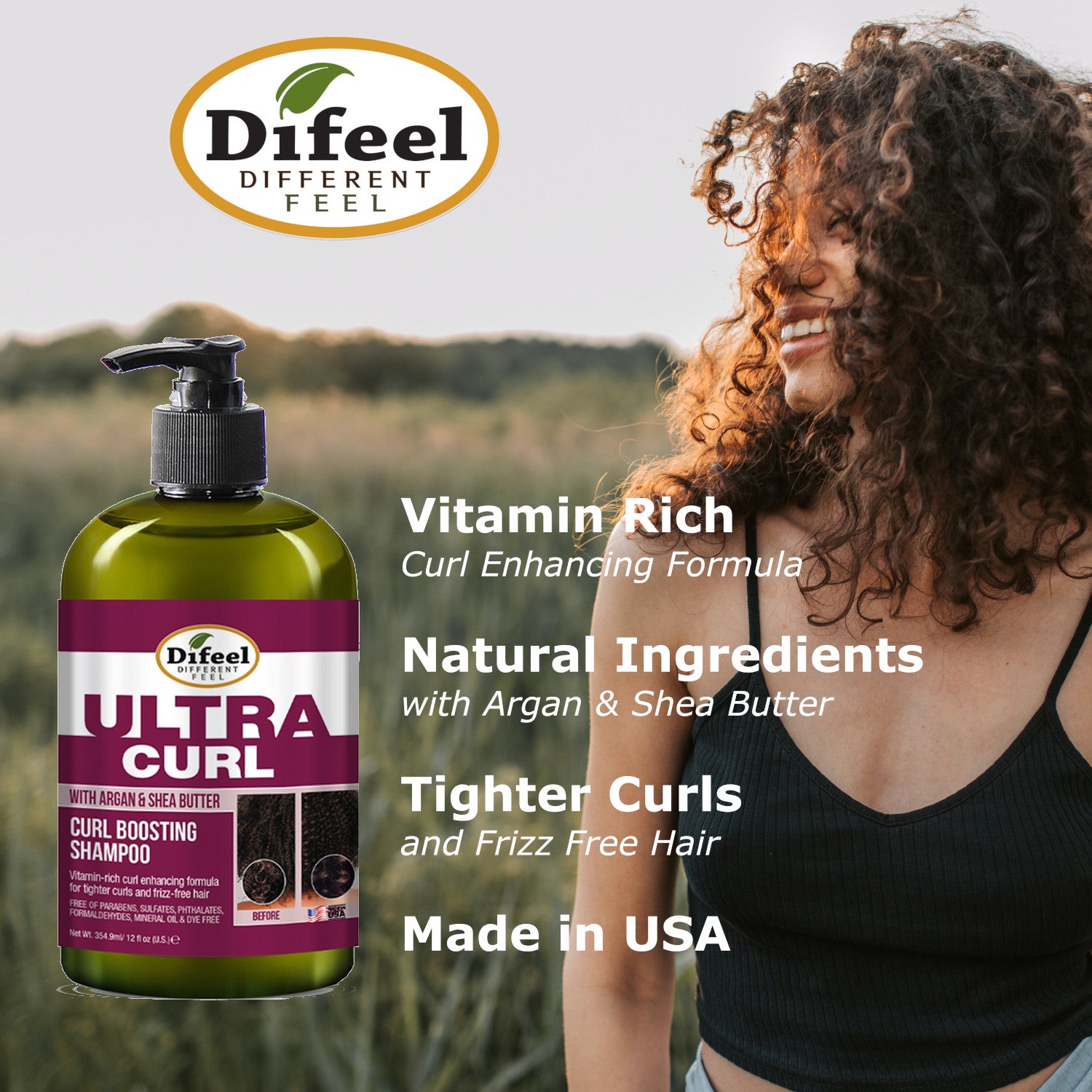 Difeel Ultra Curl with Argan & Shea Butter - Curl Boosting Conditioner 12 oz.