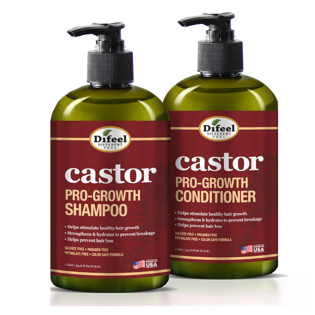 Difeel Castor Pro-Growth Shampoo 12 oz. & Conditioner 12 oz. (2-Piece Gift Set)